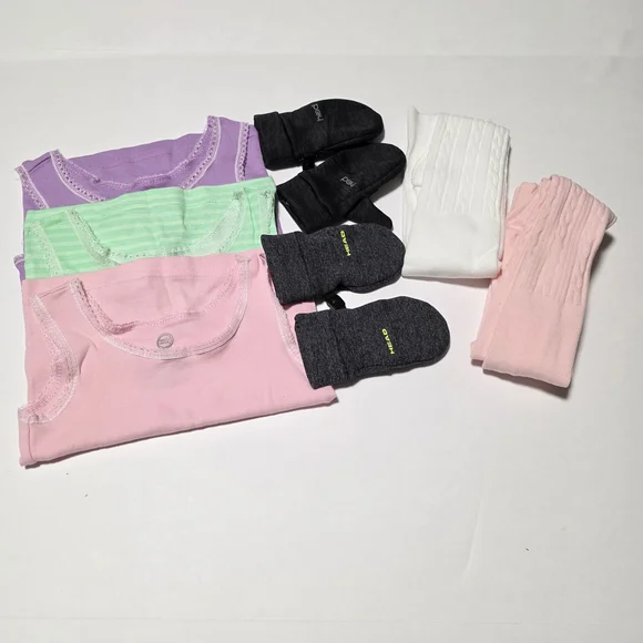2T-3T Toddler Girls' Vests, Mittens And Tights Bundle - Picture 2 of 10